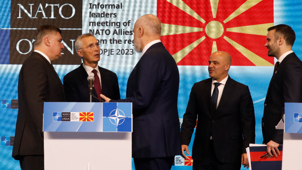 Οι πρωθυπουργοί Κροατίας, Αλβανίας, Βόρειας Μακεδονίας, Μαυροβουνίου με τον Γ.Γ. του ΝΑΤΟ Γενς Στόλτενμπεργκ σε συνάντηση πριν μερικές ημέρες στα Σκόπια
